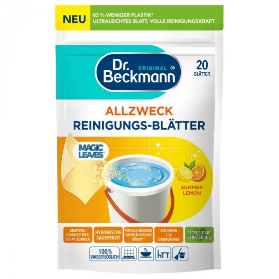 Dr.Beckmann Allzweck Reinigungs-Blätter Magic Leaves Summer Lemon 44g 