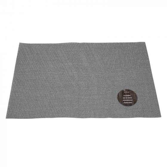Tischset 4-teilig Polyester Hellgrau 