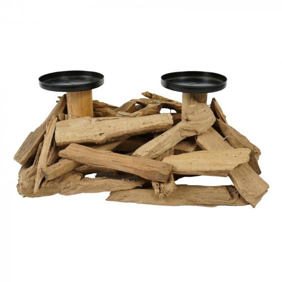 Kerzenhalter aus Treibholz für 2 Kerzen
