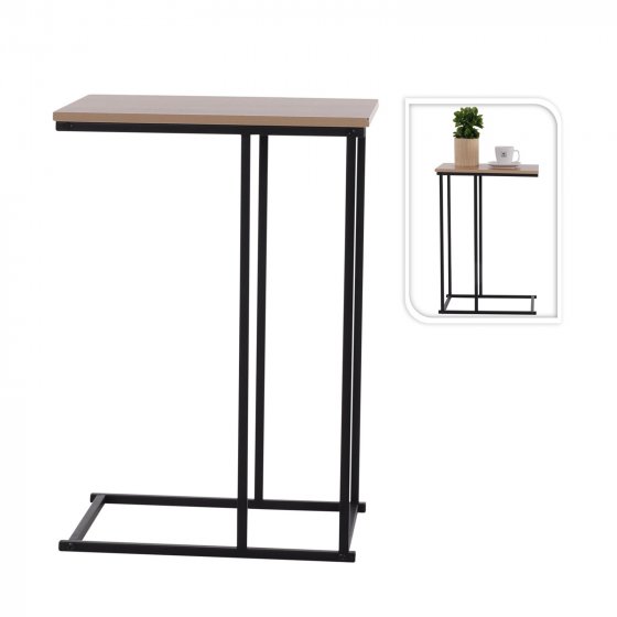 Beistelltisch Metall + MDF Natur