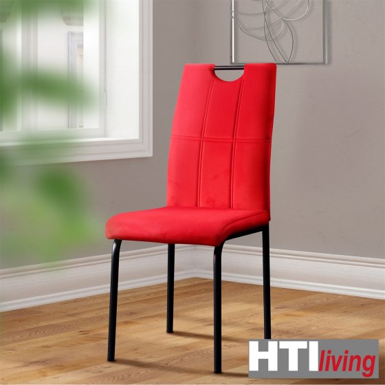 Esszimmerstuhl Denton Samt Rot 4er-Set 