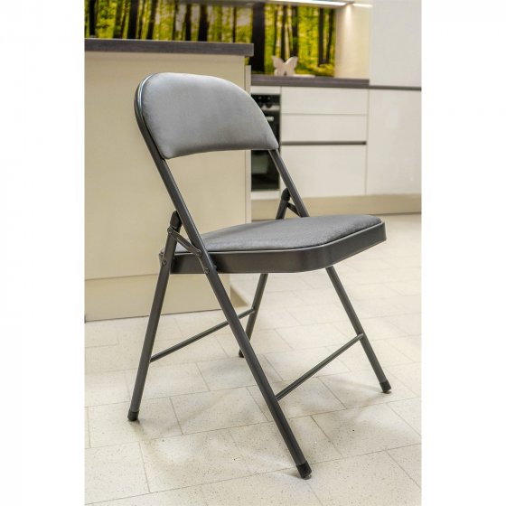 Klappstuhl 4er Set Grau 