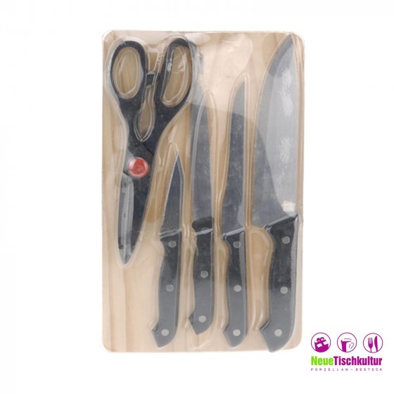 Messerset mit Schere und Brett 6 Teile 