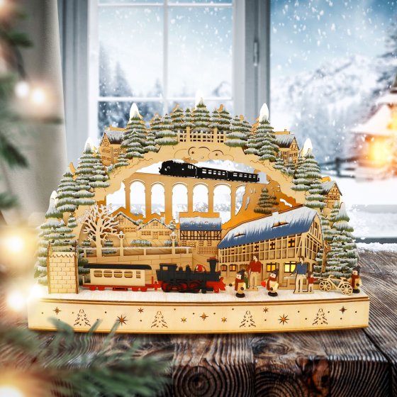 Leuchtbogen LED Eisenbahn Viadukt 