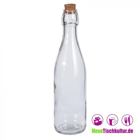 Glasflasche 0,5 Liter mit Korkverschluss 