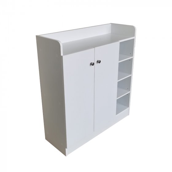 Sideboard mit 8 Regalfächern Weiß