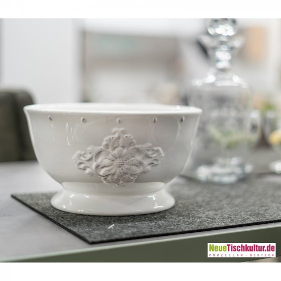 Salatschüssel Keramik weiß Bessie 