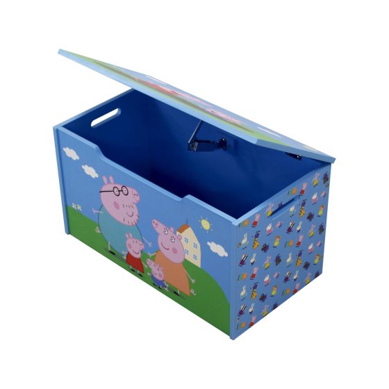 Peppa Pig Spielzeugkiste mit Deckel Kinder Aufbewahrungsbox Hellblau 