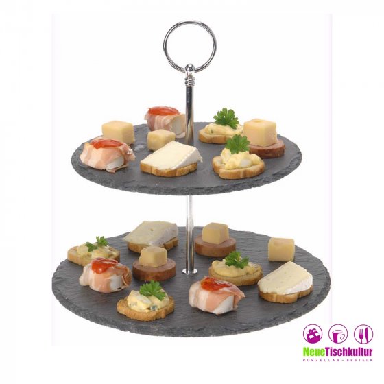 Etagere 2-stöckig Schiefer 