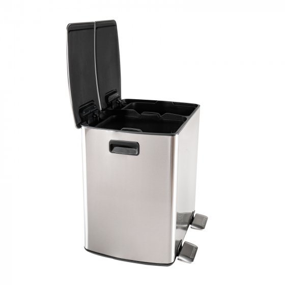 Duo Mülleimer 40 Liter Silber 