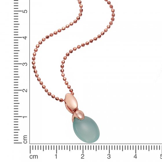 Anhänger mit Kette 925 Silber rosé vergoldet Paraiba Chalcedon 