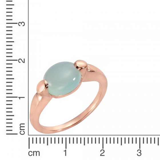 Ring Silber 925 rosé-vergoldet mit echtem Paraiba Chalcedon 10x8mm 