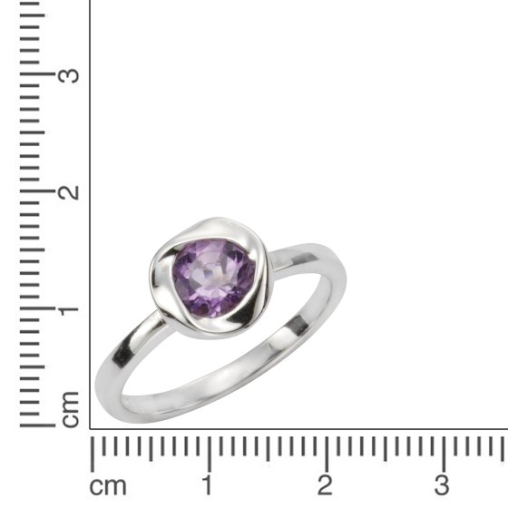 Ring 925/- Sterling Silber glanz Amethyst lila 