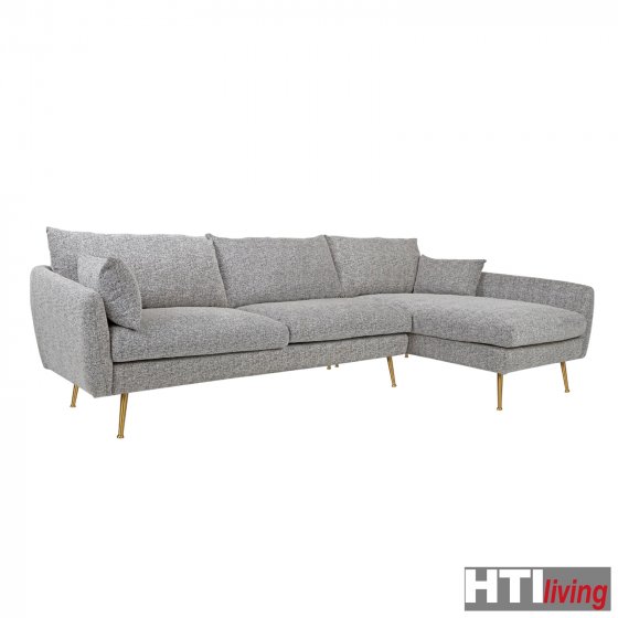 Ecksofa Antonius Webstoff Grau rechts 