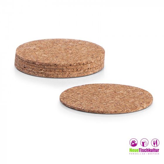 Kork-Untersetzer 6-teilig für Gläser 