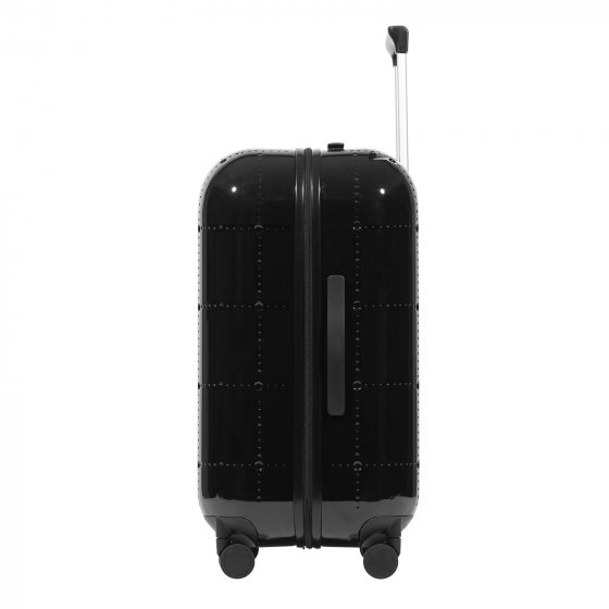 Koffer mit Teleskopgriff und Becherhalter Schwarz glänzend 