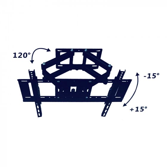 TV Wandhalterung Schwenkbar u. Neigbar für 40–80 Z Neigung -15°/+15°, Schwenkbereich 120° 