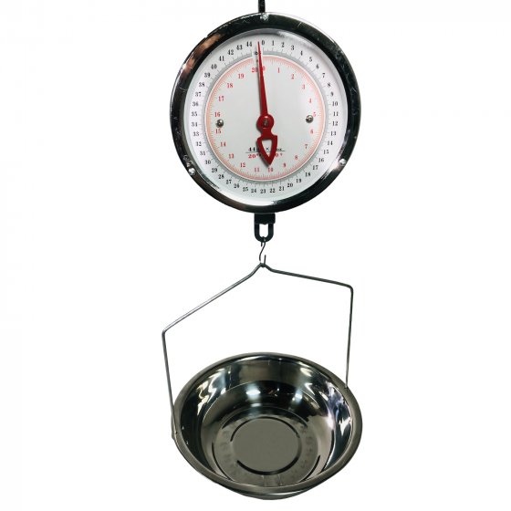 Analoge Hängewaage mit Edelstahl-Schale Robuste Marktwaage für Lebensmittel 