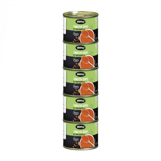 Menzi Tomaten Rahmsuppe mit Tomatenwürfeln 5x200ml Packung 1000ml 