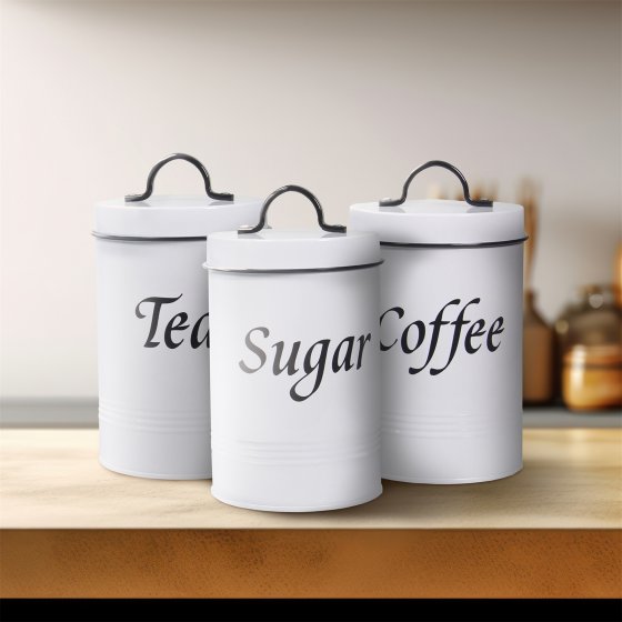 Vorratsdosen 3er-Set Landhaus Weiß 