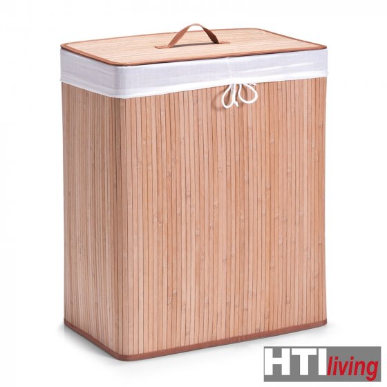 Wäschesammler 2 Kammern Bambus 