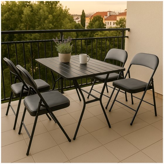 Klappstuhl Wedigo Velvet Grau 4er-Set 