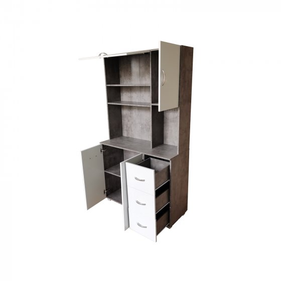 Küchenschrank Beton/Weiß Blanca