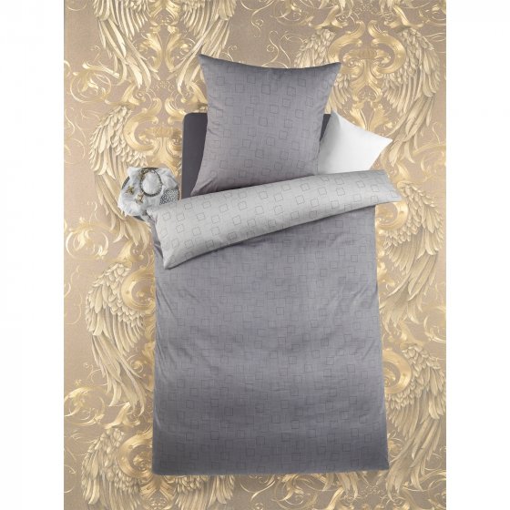 Mako Satin Bettwäsche 2-Teilig Grau 135 x 200 cm 