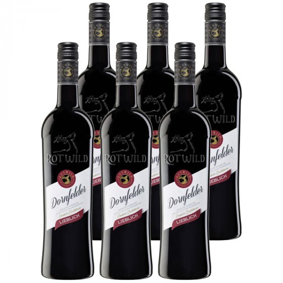 Rotwild Dornfelder lieblich Rheinhessen Rotwein 750ml 6er Pack 