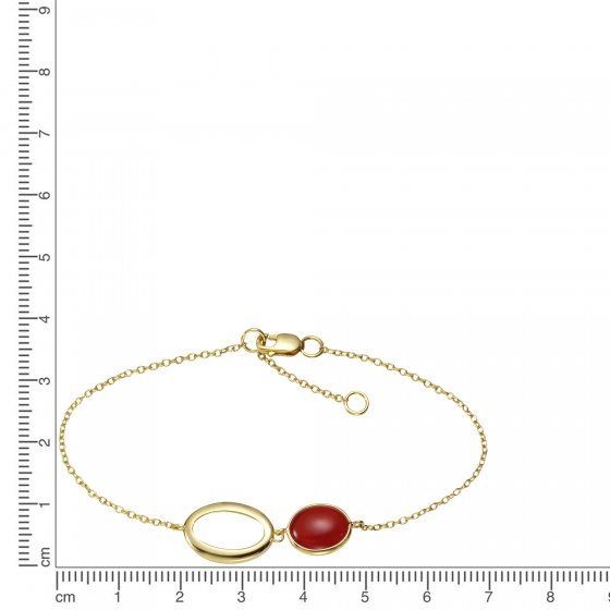 Armband Silber 925 vergoldet 17/19cm lang mit echtem Carneol 