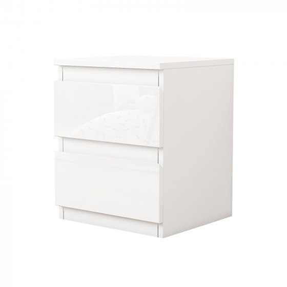 Nachtschrank Kenji Hochglanz Weiß 