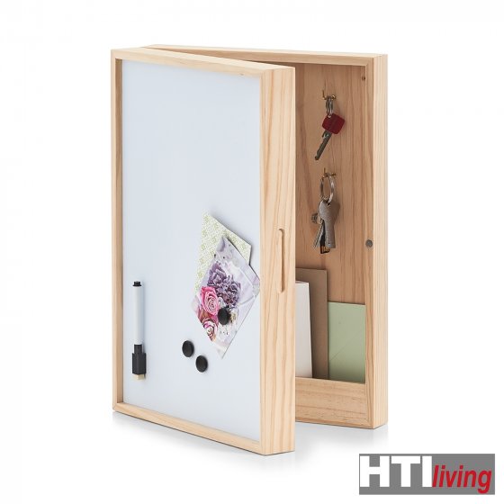 Schlüsselkasten, Memoboard, Holz mit Whiteboard 