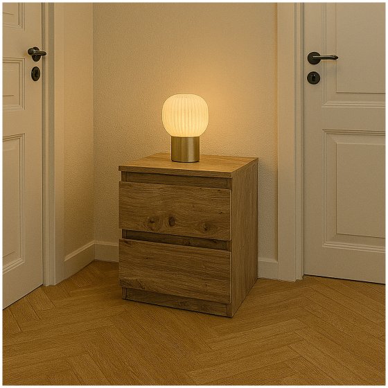 Nachtkommode 2 grifflose Schubladen Thekla Artisaneiche 