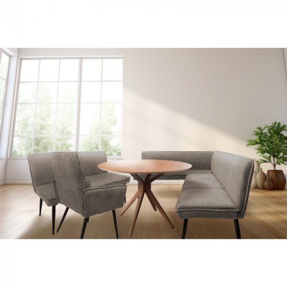 Eckbank 154 x 195 cm Mesilla kurzer Schenkel links Braun