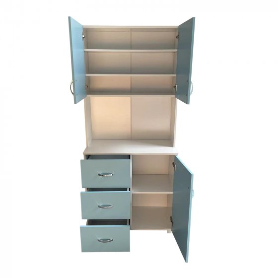 Badschrank Hellblau Weiß