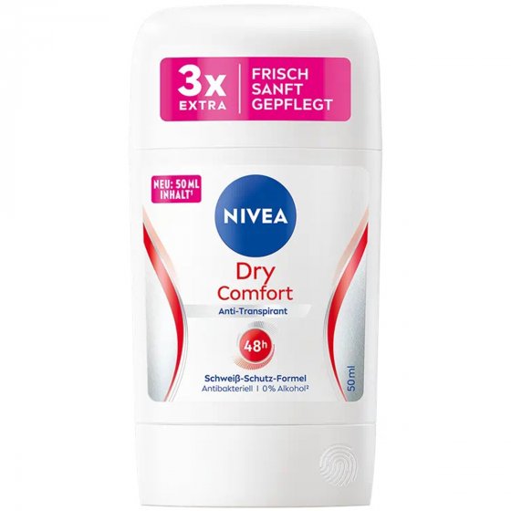 Nivea Deo Stick Dry Comfort Plus Anti Transpirant 50ml 4er Pack 