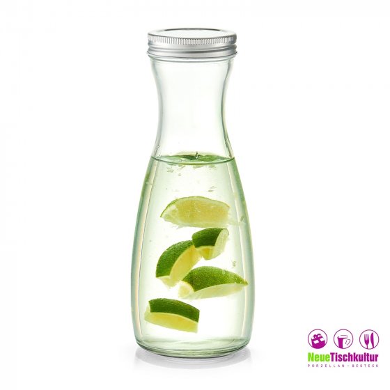 Glaskaraffe, 1000 ml mit Metalldeckel 