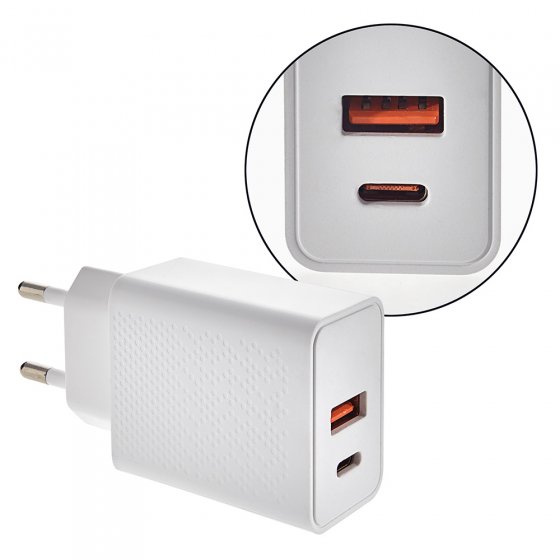 USB-C/USB-A Duo-Steckdosenadapter 