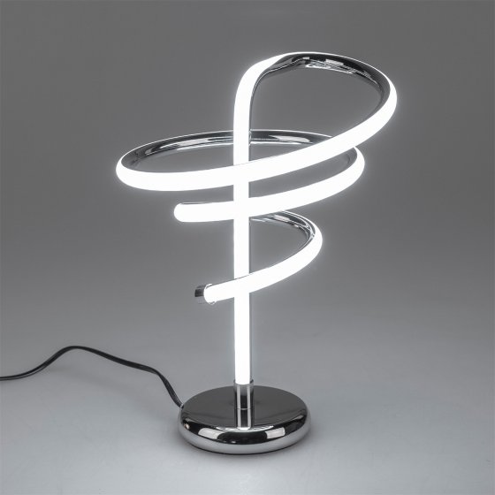 LED Tischlampe Spirale aus Metall Silber 
