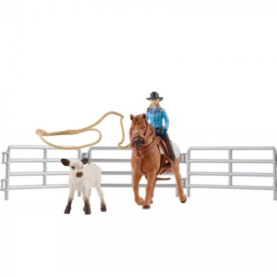 Farm World Team Roping mit Cowgirl 