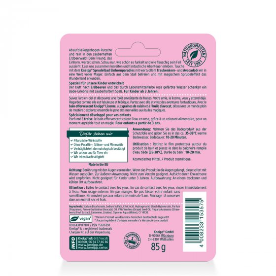 Kneipp Naturkind knisternde Badekristalle Sprudelbad Einhornstaub 85g 