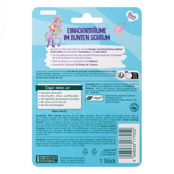 Kneipp Naturkind Farbsprudelbad Einhornliebe 3 farbig 1 Stück 
