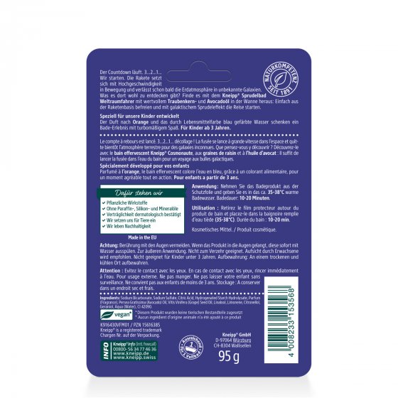 Kneipp Naturkind Sprudelbad Weltraumfahrer mit galaktischem Duft 95g 