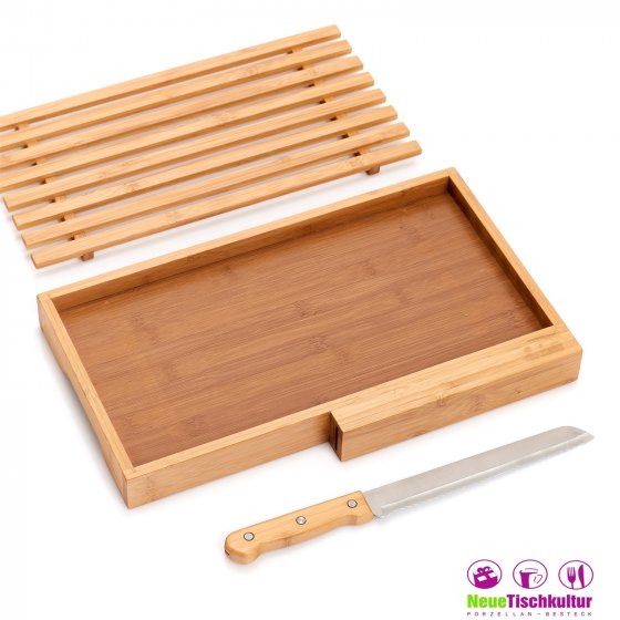 Brotschneidebrett mit Brotmesser Bambus 