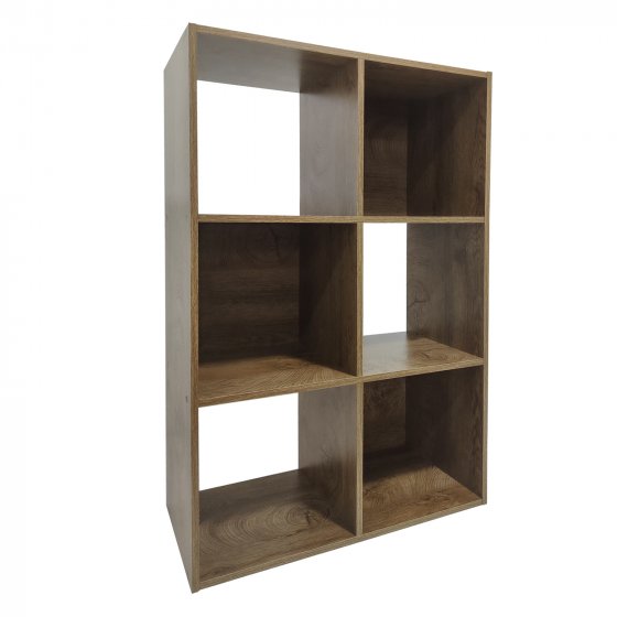 Standregal Eiche 6 Fächer 60 x 90 x 30 cm vielseitig als Regal oder Raumteiler 