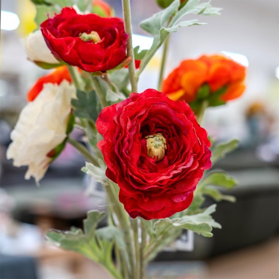 Ranunkel 64 cm Kunstblume Flora Rot