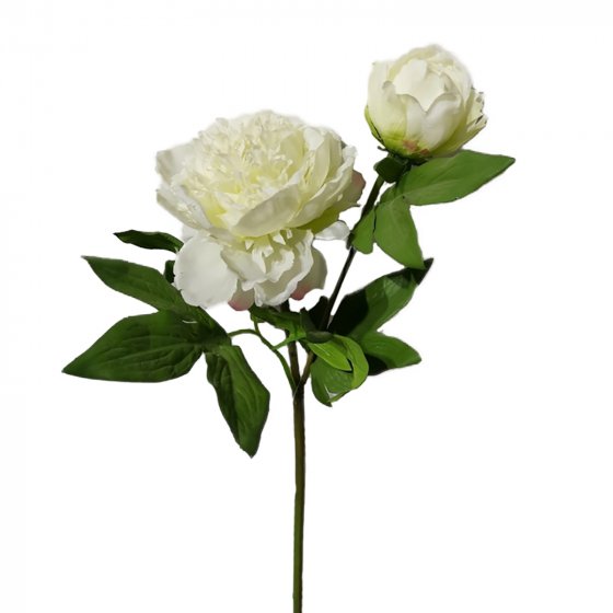 Pfingstrose 23 cm Kunstblume Flora Weiß