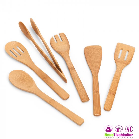 Küchenutensilienhalter-Set, 7-teilig Bambus 