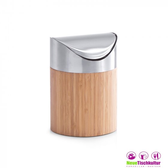 Tischabfalleimer Bambus/Edelstahl 