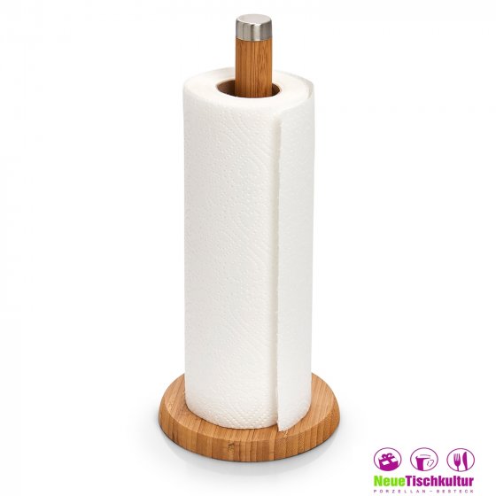 Küchenrollenhalter Bambus, Edelstahl 